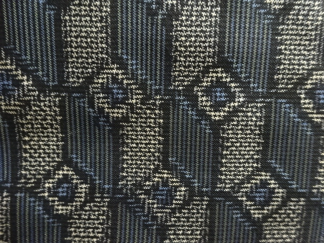 JAPANESE KIMONO / ANTIQUE ABSTRACT PATTERN WOVEN AUTHENTIC MURAYAMA OS